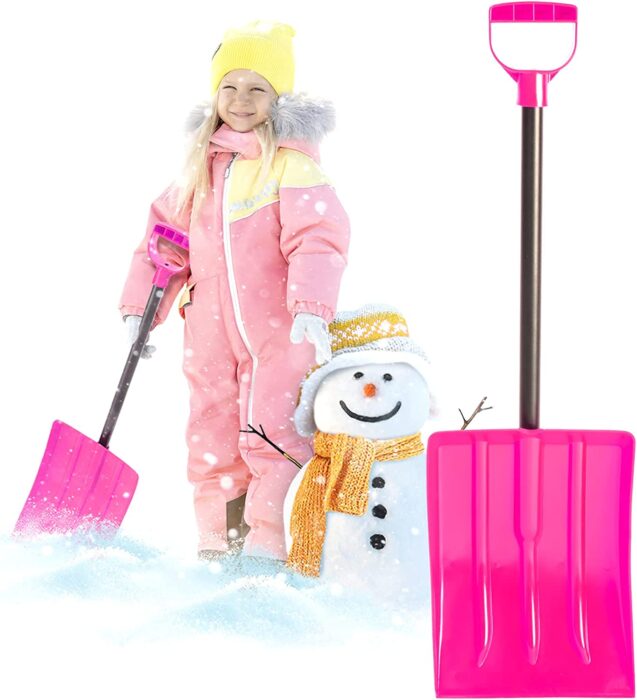 Premium Canadian Powder Coated Steel Kids Shovel or Emergency Shovel - Winnipeg Winner Pink