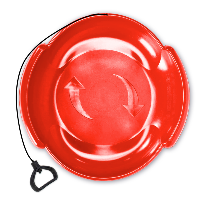 Premium Canadian resin disk sled with pull cord and handles - Northern Neptune (Red)